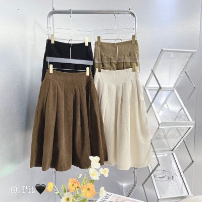ChÂn váy tăm nhung xếp ly dáng dài 6699