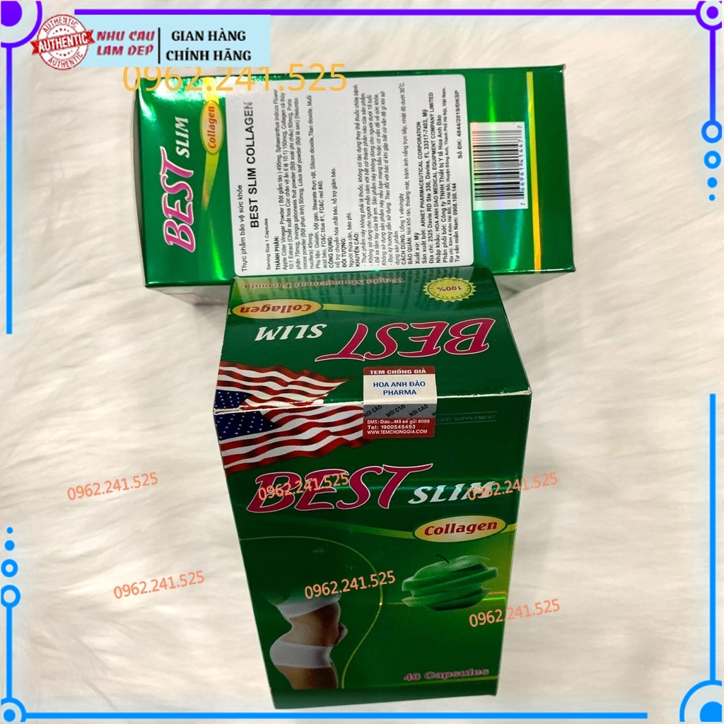 (Giao Hỏa Tốc) Giảm cân Best Slim Collagen USA Chính Hãng (Mẫu Mới 1Hộp 40 Viên)