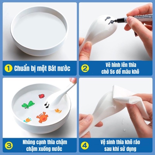 Bút Nước Ma Thuật Vẽ Họa Tiết , Floating Pen, tặng kèm thìa, vẽ hình nổi trên nước, dùng được trên bảng trắng