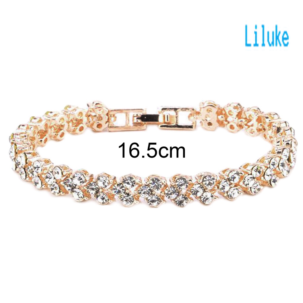 Vòng Tay Hợp Kim Mạ Vàng Trang Trí Đá Zircon Xinh Xắn Cho Nữ