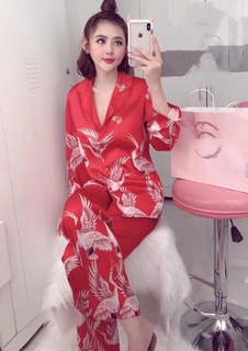 BỘ LỤA SATIN CHIM HẠC 💸
