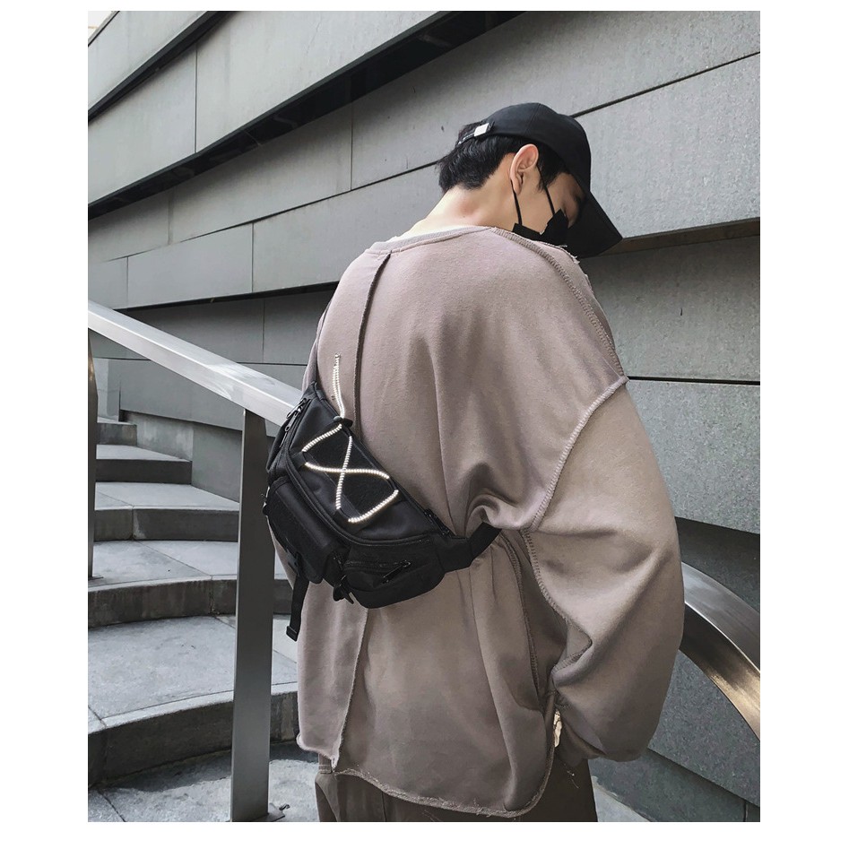 [Rẻ Vô Địch] Túi đeo chéo thời trang phong cách đường phố họa tiết dây phản quang