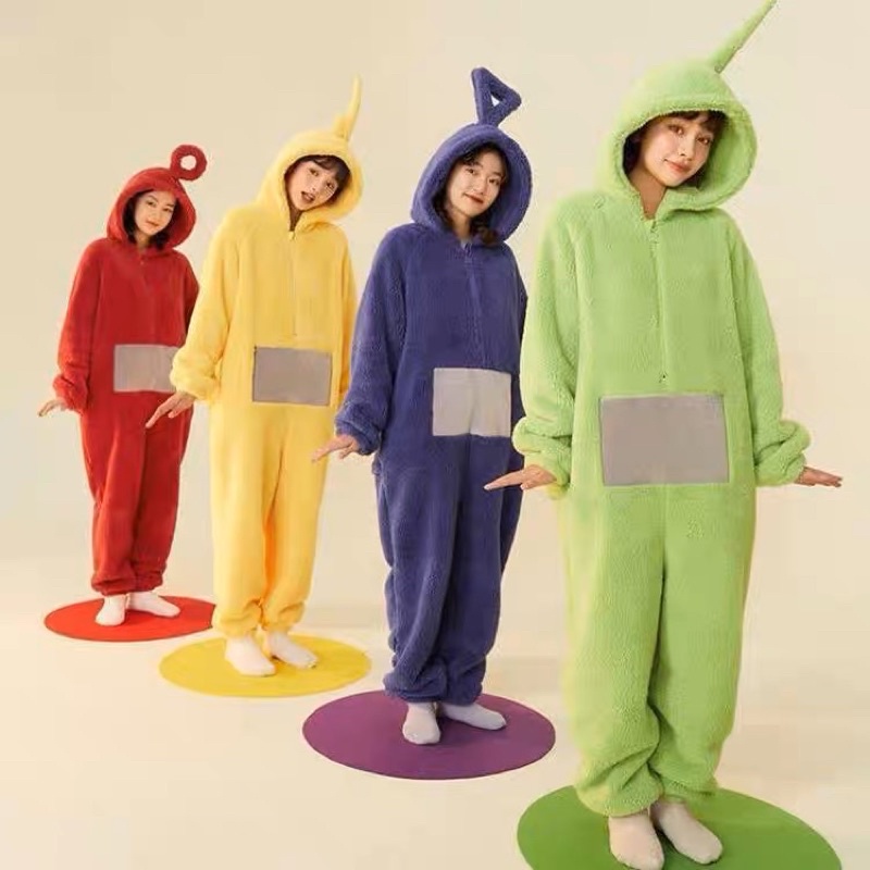 Bộ ngủ bông liền người hình các em bé rối Teletubbies