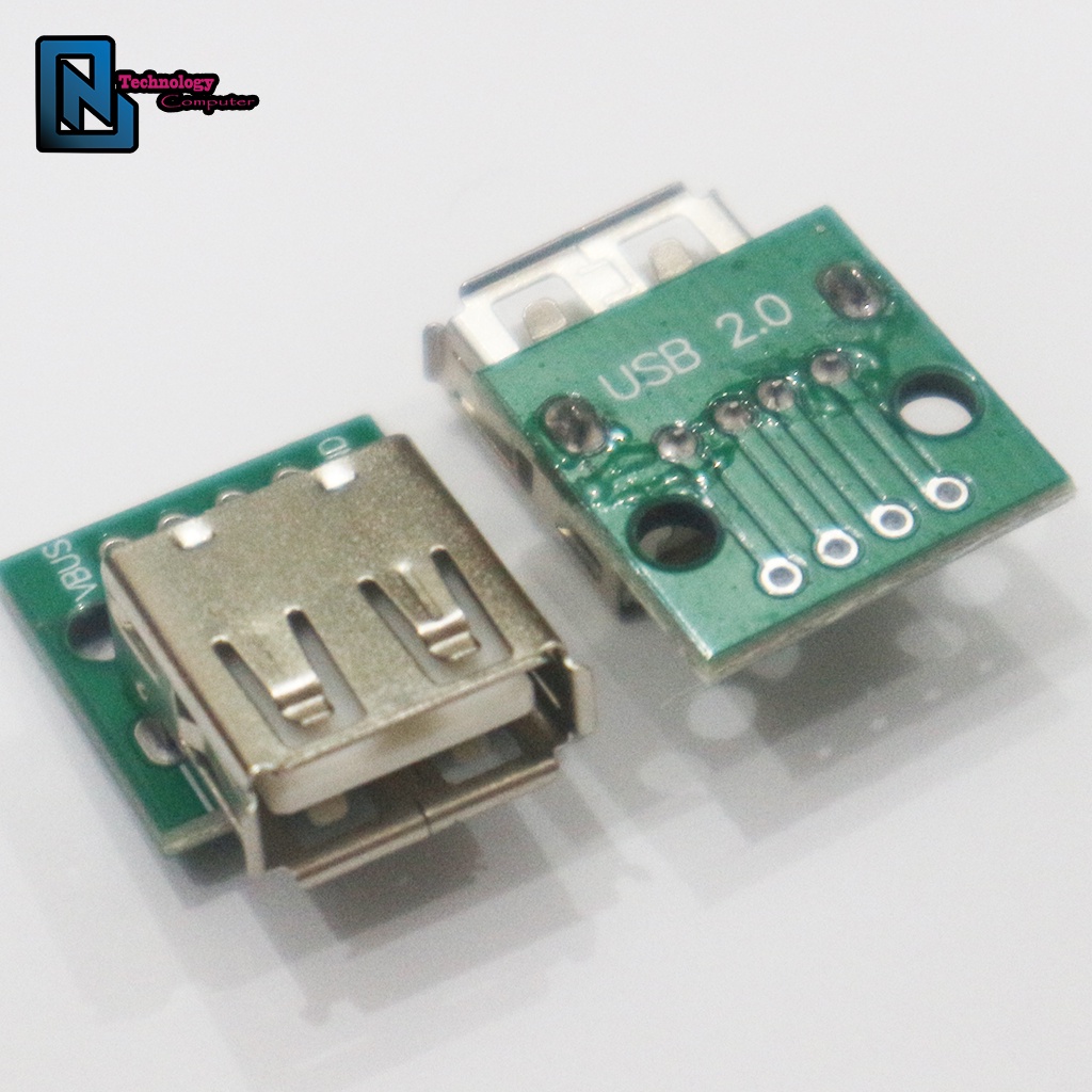 Đầu USB A 2.0 Chuyển Đổi Cái Mạch Xanh Lá Thiết Kế Đơn Giản Phù Hợp Mod Nối Dài