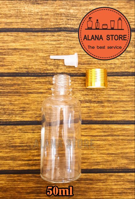 Chai tinh dầu thủy tinh trong 50ml