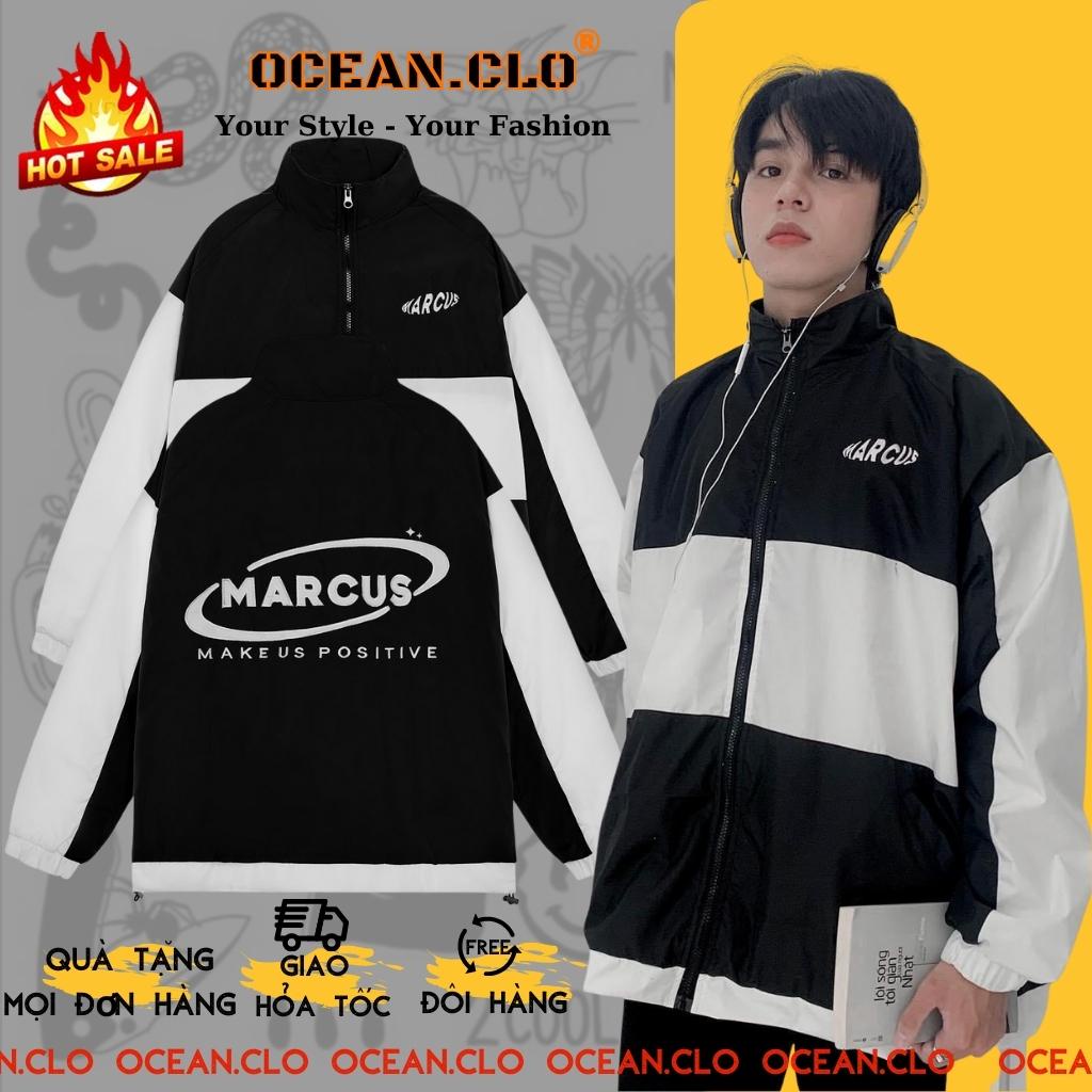 Áo khoác jacket MARCUS ullzang dù 2 lớp unisex - Áo khoác nam nữ Ullzang Basic có form rộng XL - OCEAN.CLO