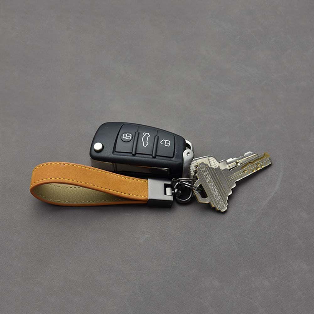 Móc Khóa Da PU Màu Trơn Nhiều Màu Tùy Chọn Thời Trang Cho Nam Và Nữ Giá Đỡ