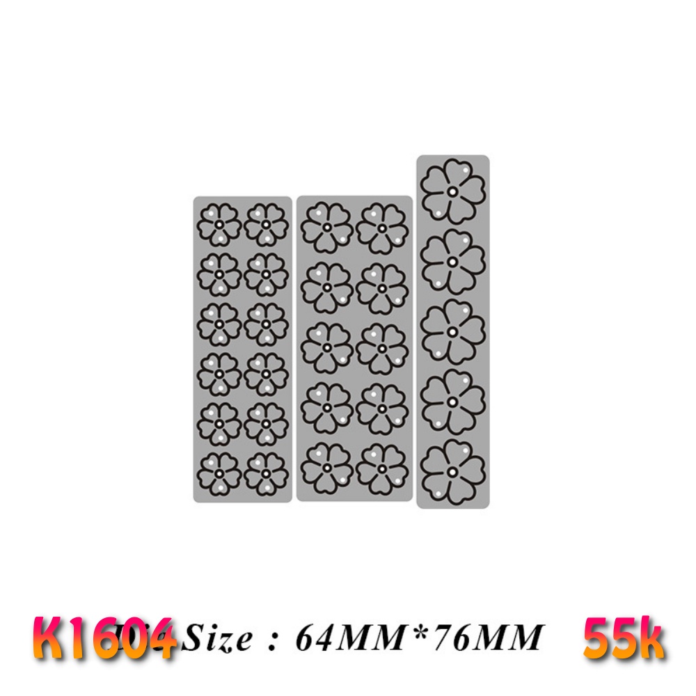 K1604 - Set Khuôn Kim Loại Cắt 27 Bông Hoa 5 Cánh 3 Size To Nhỏ