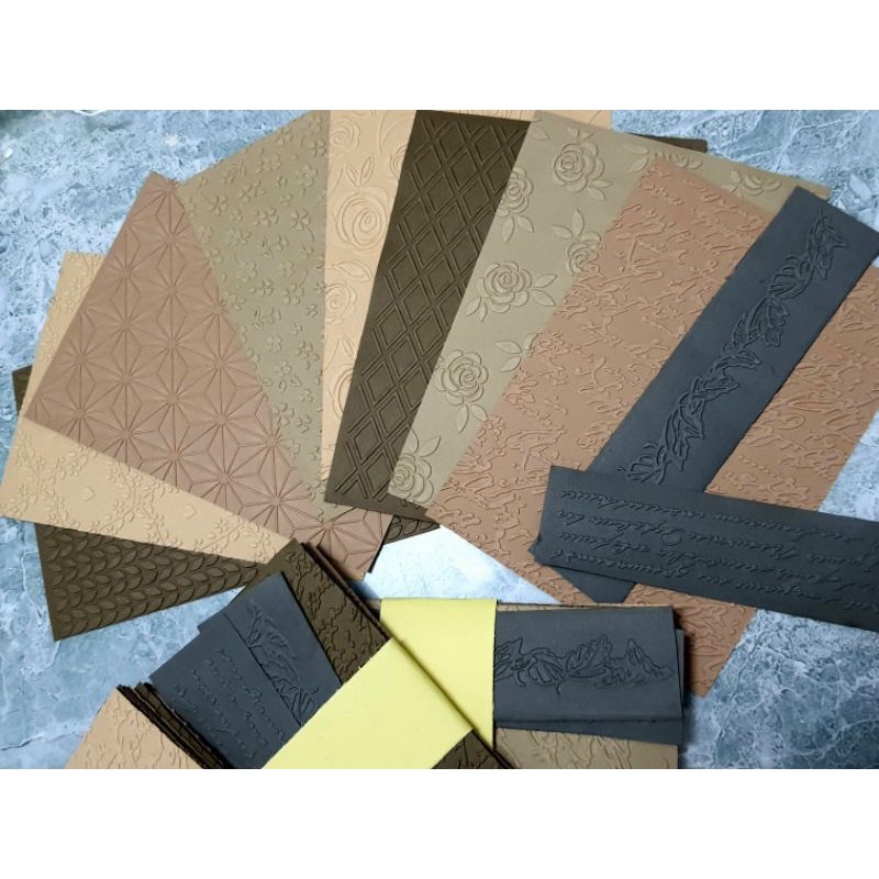 Giấy nền hoa văn dập nổi (kích thước B6-A6) _ peach.love stationery_