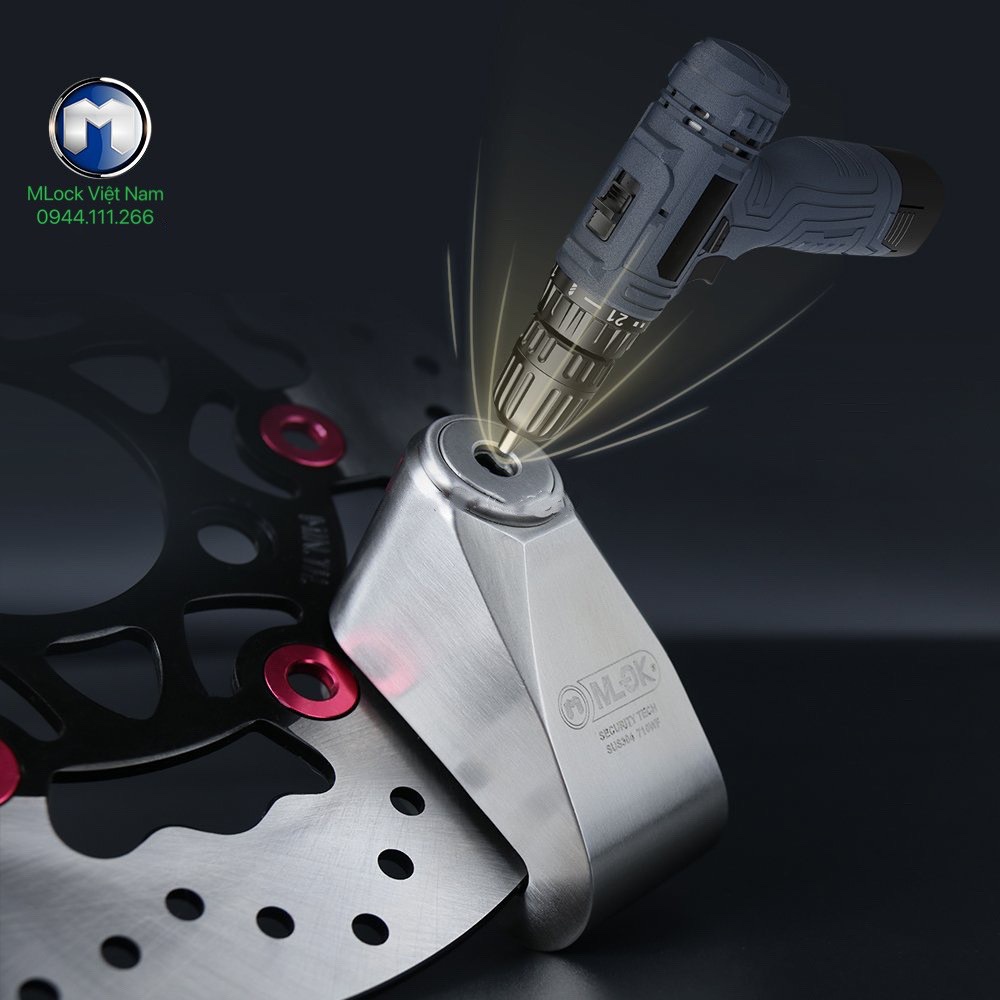 Ổ KHÓA đĩa báo động xe máy chống nước inox 304 bảo hành 10 năm