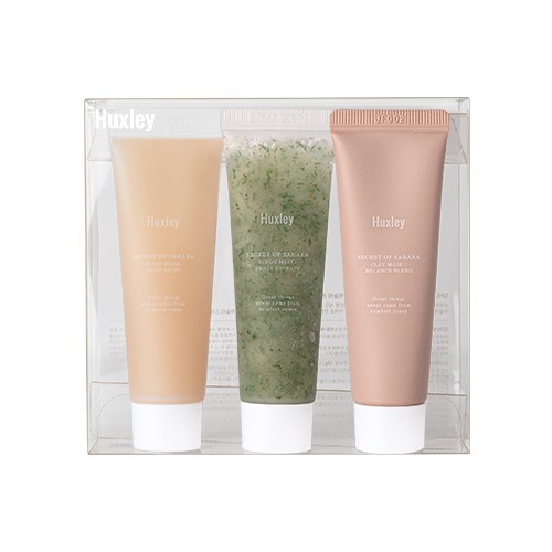 Bộ mặt nạ chăm sóc da 3 bước Huxley Spa 30gx3 (Scrub Mask, Clay Mask, Sleep Mask)