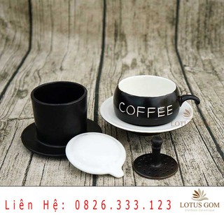 Bộ Phin Cafe Vintage Gốm Sứ Bát Tràng