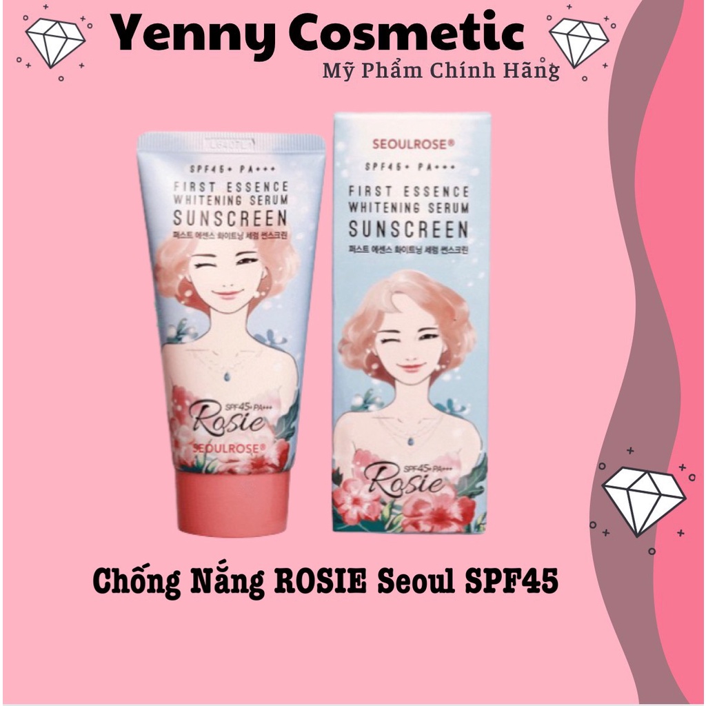 Kem Chống Nắng Seoulrose Rosie First Essence Whitening Serum Sunscreen SPF45