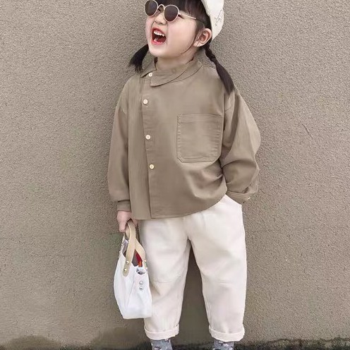 Áo Sơ Mi Dài Tay Cho Bé Gái Phong Cách Vintage_Mẫu Mới Nhất T6
