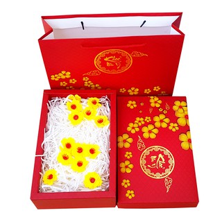 [ Hộp Quà tết 2021] Hộp quà Khỏe Như Ý kèm túi giấy tặng phụ kiện trang trí hộp quà