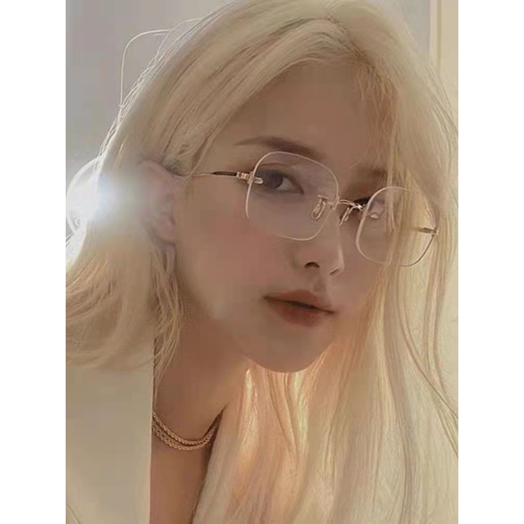 Mắt kính không viền chống bức xạ phong cách Hàn Quốc sành điệu cao cấp cho nữ 2021