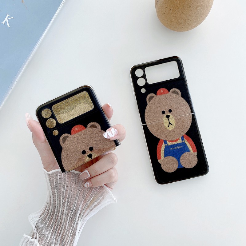 Z Ốp Điện Thoại Imd Họa Tiết Gấu Hoạt Hình Cho Samsung Galaxy Z Flip 3 Z Flip 5g Z Fold 3 Z Fold 2 Fold 1