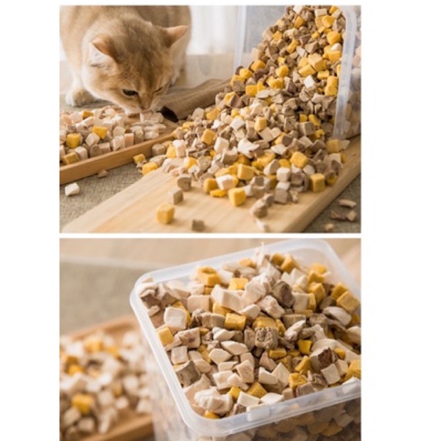 Snack thịt sấy cho Chó mèo hộp 460g, Gà sấy hỗn hợp thơm ngon cho thú cưng