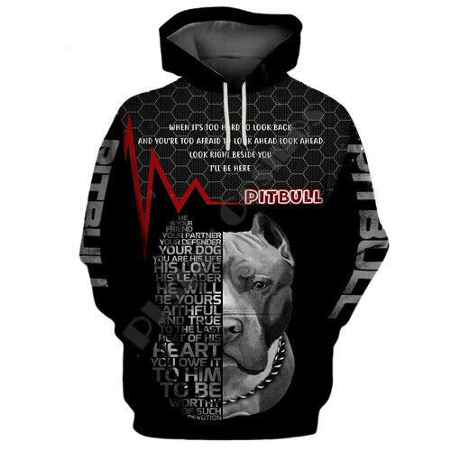 Áo Hoodie In Hình Chó Pitbull 3d