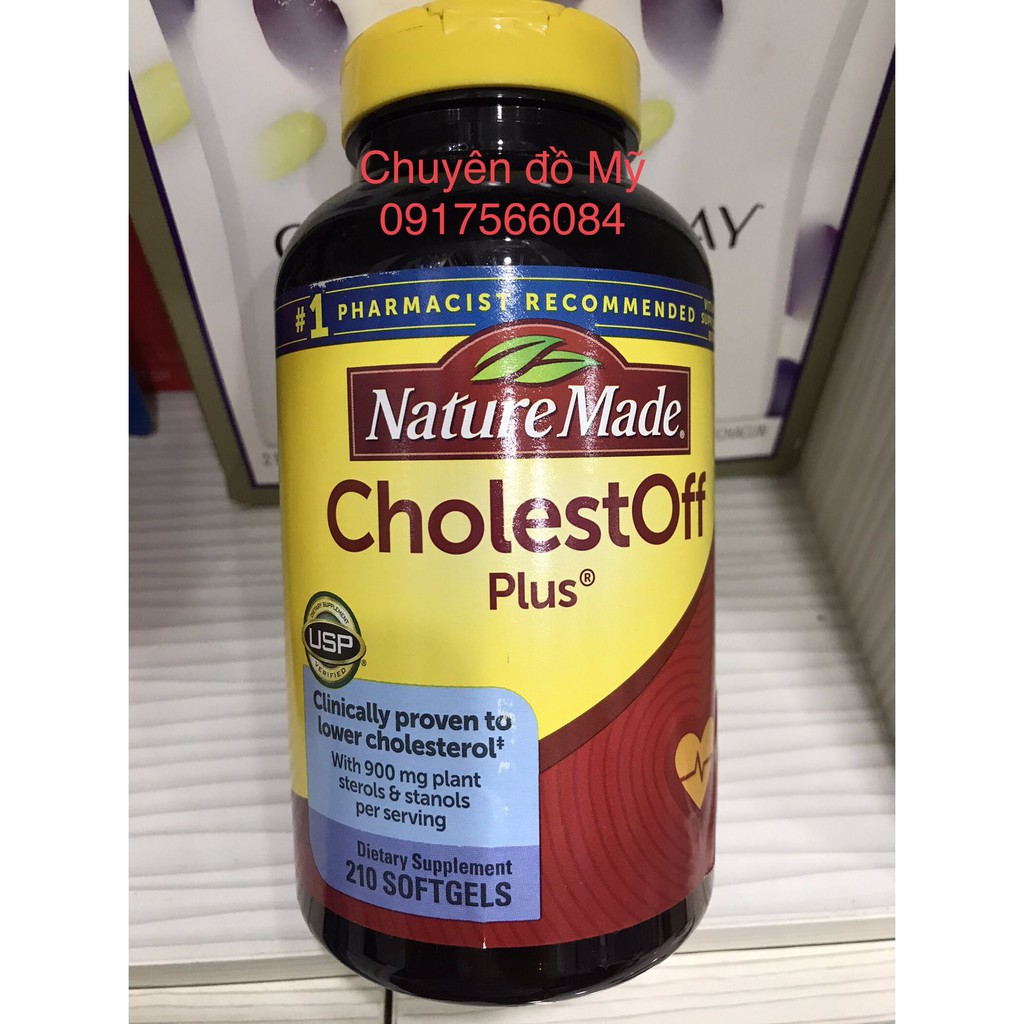 Viên Giảm Cholesterol Trong Máu Nature Made CholestOff Plus 210 viên của Mỹ