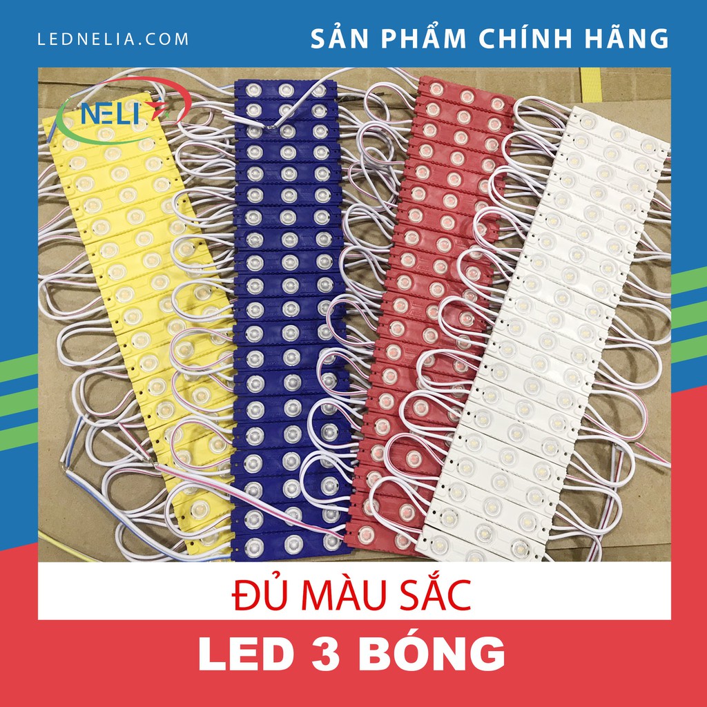 [ĐỦ MÀU] Dây 20 led 3 bóng công suất cao làm biển quảng cáo, trang trí viền siêu sáng.