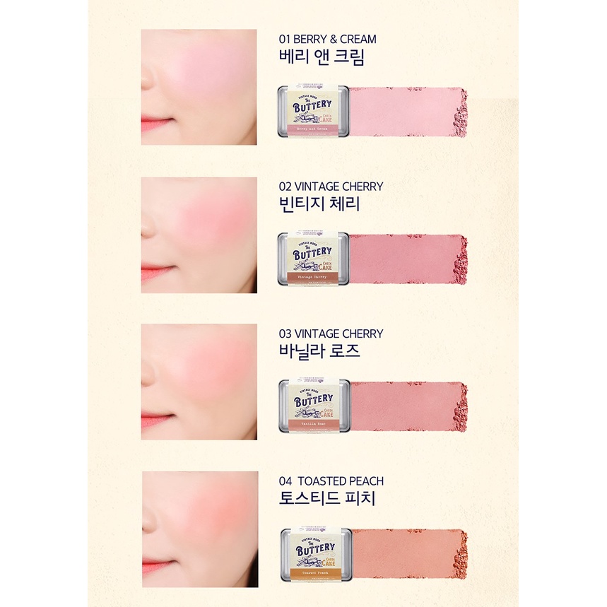 Phấn má hồng SKINFOOD Buttery Cheek Cake lâu trôi nhiều màu tự nhiên dễ sử dụng tùy chọn | BigBuy360 - bigbuy360.vn