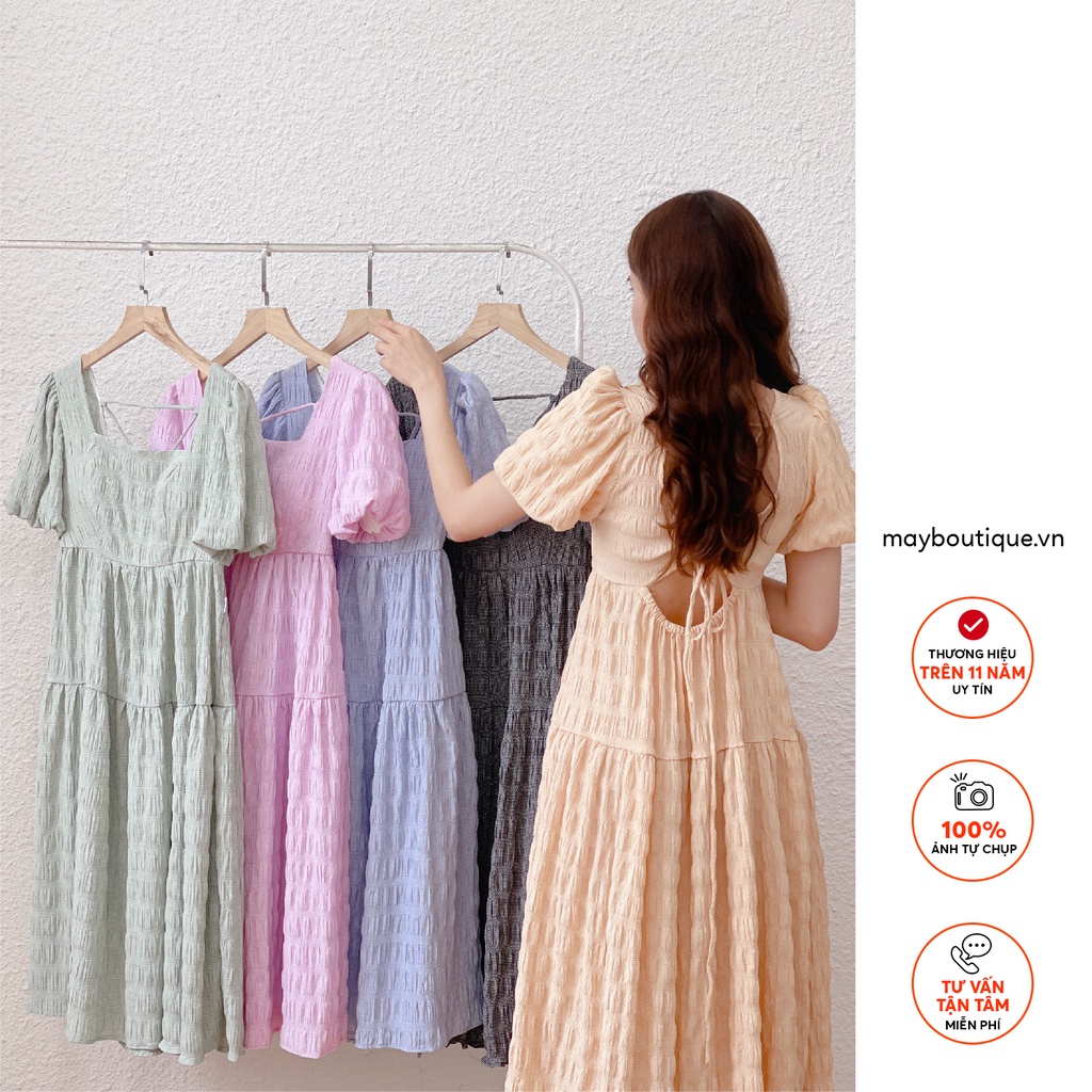 Váy Thiết kế May Boutique Váy kiểu Lecy dây cut out lưng VKZ22D_105.020
