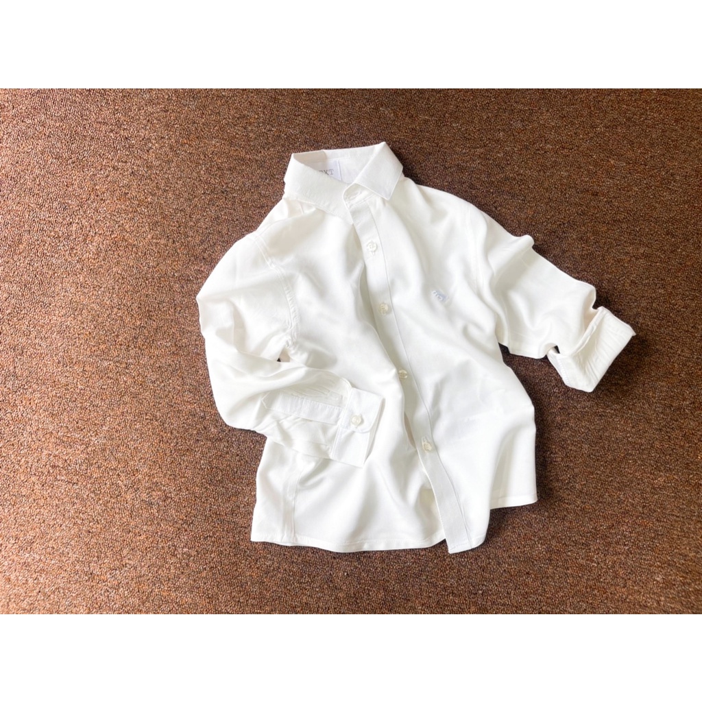 Áo sơ mi tay dài màu trắng dành cho bé trai 20 - 30 kg