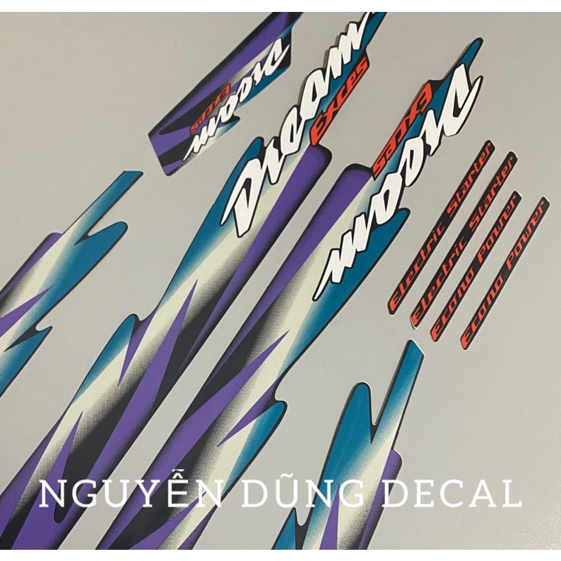 Nguyên bộ tem 3 lớp Dream lùn màu đen đời 1998_Decal