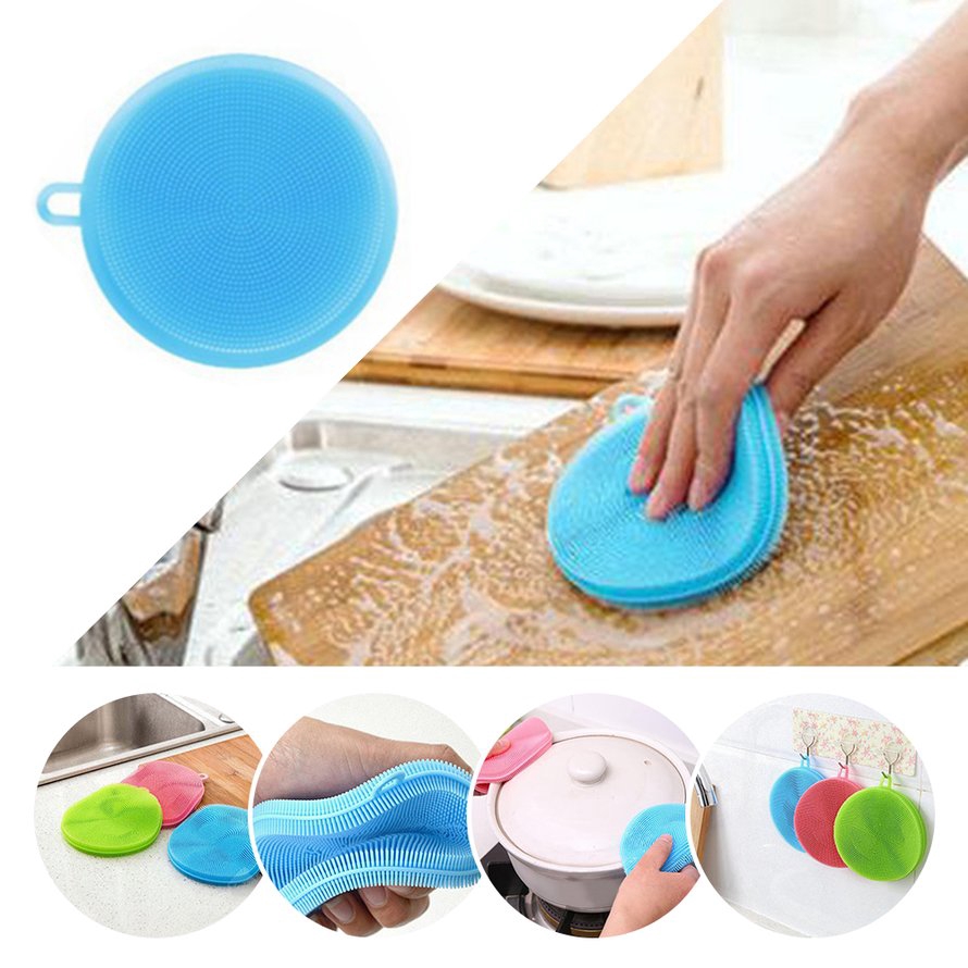 Bọt biển silicon Rửa bát đĩa Chà rửa nhà bếp Chổi rửa bát Bọt biển làm sạch Bàn chải