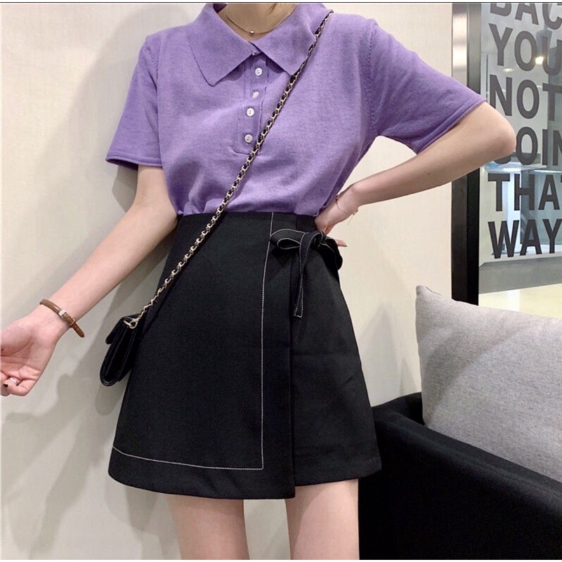 Chân váy chữ A có nơ ❤️GIẢM 30%❤️Chân váy trơn chỉ nổi có nơ buộc | BigBuy360 - bigbuy360.vn