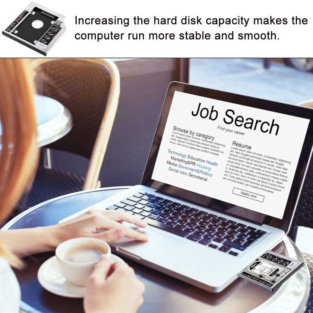 Caddy Bay SSD SATA 3 9.5mm/12.7mm - Khay ổ cứng thay thế ổ DVD