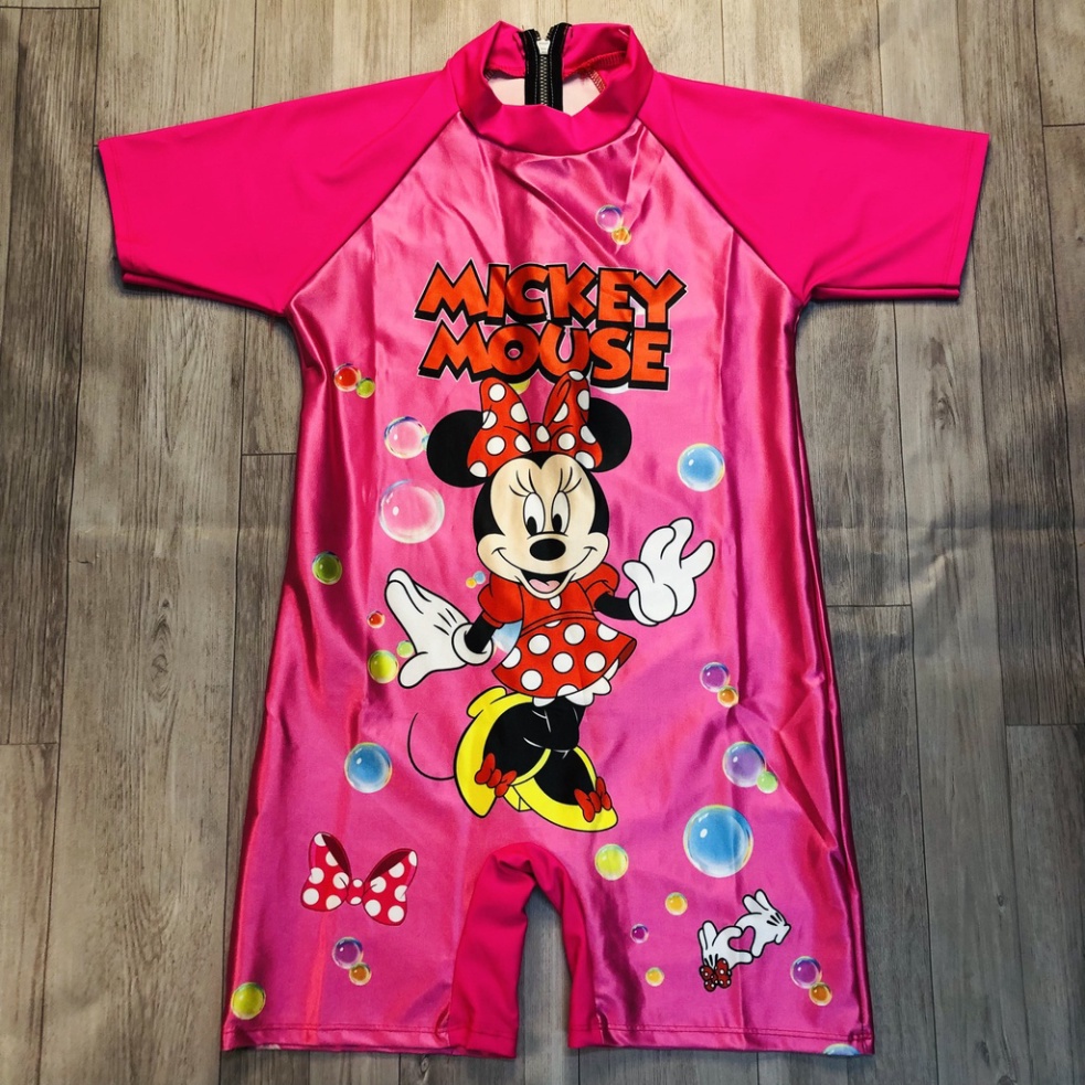 Đồ bơi bé gái liền thân hoạ tiết Người nhện ngắn tay chất liệu vải nhập khẩu nhanh khô (3-12 tuổi) mẫu 2023