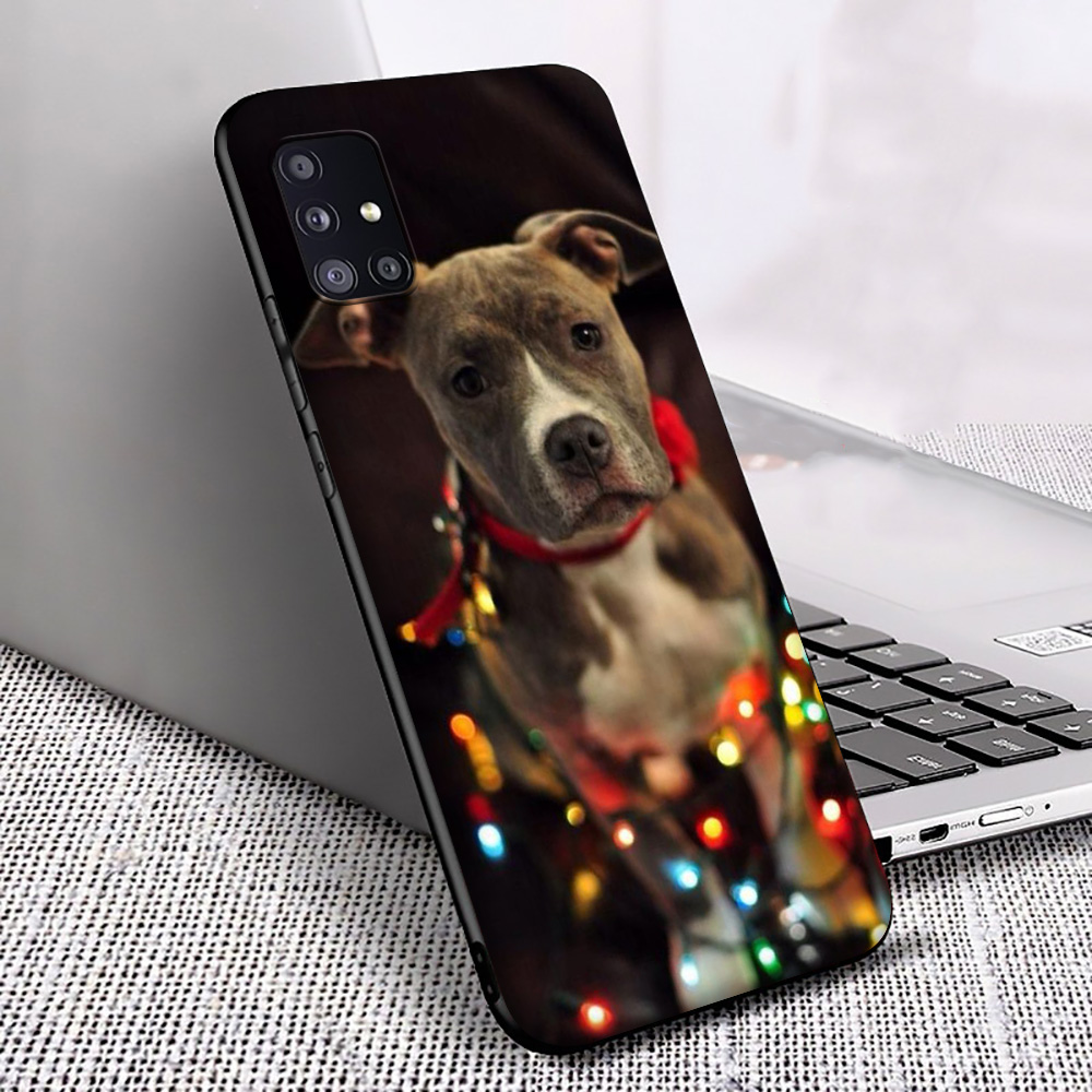 Ốp Lưng Silicone In Hình Chó Pitbull Đáng Yêu Cho Samsung Note 10 S7 Edge S10 A10S A20S A30S A40S A50S A70S Lite