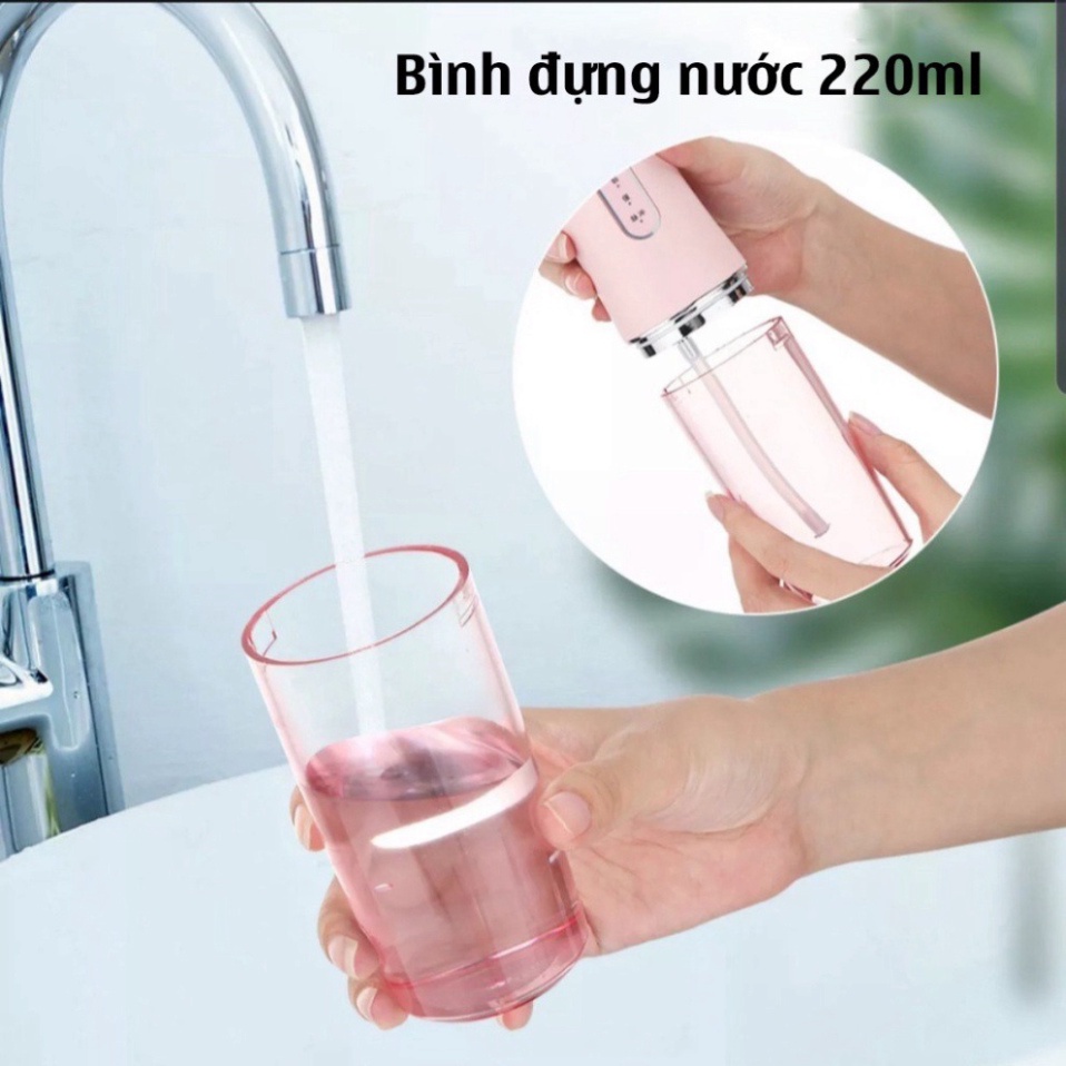 Máy tăm nước cầm tay xiaomi - Tăm nước xịt vệ sinh làm sạch kẽ răng miệng công nghệ Châu Âu, 3 chế độ xịt chuẩn nha khoa