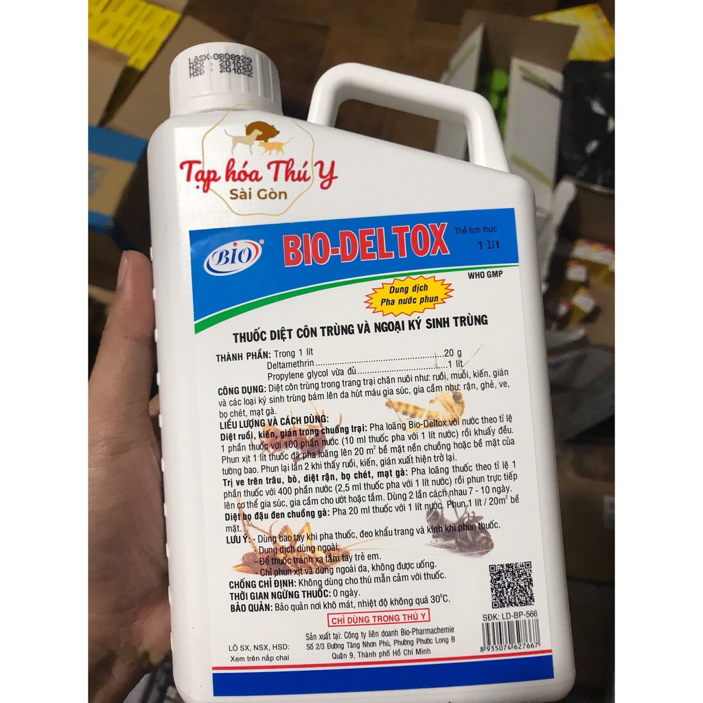 THUỐC DIỆT CÔN TRÙNG VE, KIẾN, DÁN, MUỖI BIO DELTOX CHAI 1 LÍT