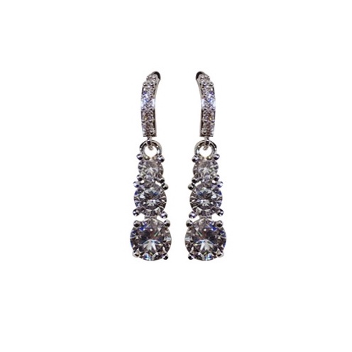 [Jiudolan] Khuyên Tai Kim Bạc Đính Đá Zircon Thanh Lịch Dành Cho Nữ