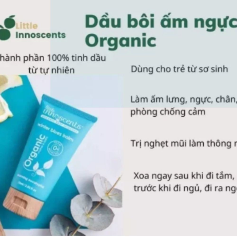 Dầu Ấm Ngực Cho Bé Oganic Úc Tuýp 75 ml Giúp Giữ Ấm Ngực Mùa Đông Cho Bé Từ Sơ Sinh