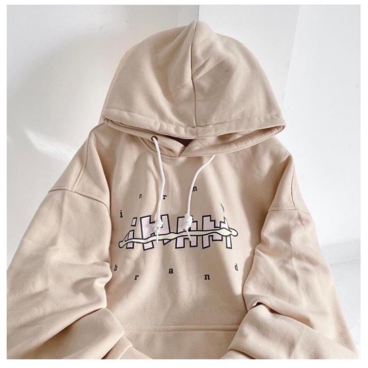 Áo Hoodie Chữ Basic Dài Tay Form Rộng Unisex Chất Nỉ Ngoạo FREESIZE Không Xù