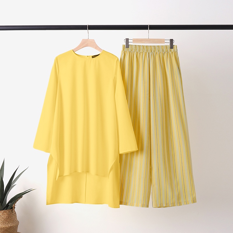 Set đồ ZANZEA quần dài ống rộng áo khăn choàng thời trang dành cho phụ nữ hồi giáo