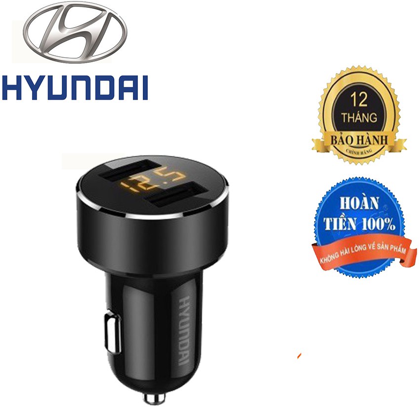 Tẩu sạc ô tô,Tẩu sạc nhanh Huydai - Hy 36C tích hợp hai cổng USB sạc đa năng tiện lợi