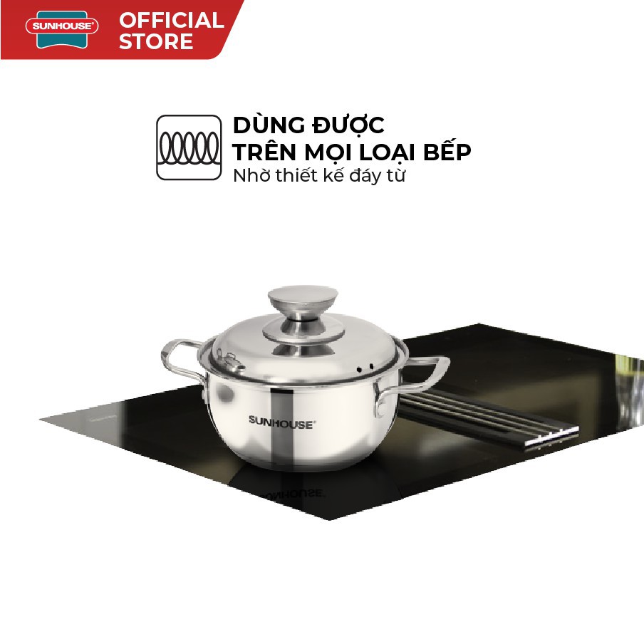 Bộ nồi inox 3 đáy SUNHOUSE SH335 - Hàng chính hãng
