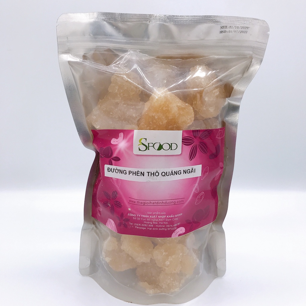 Đường phèn mật mía SFOOD 1kg, đường phèn Quảng Ngãi
