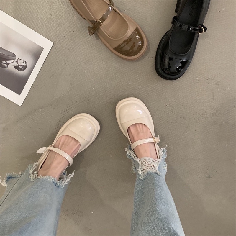 Giày Da Mũi Tròn Hàn Quốc