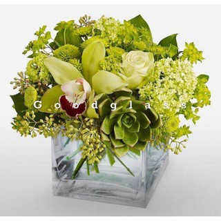 Lọ hoa thủy tinh vuông 8cm x 8cm hàng nhập khẩu