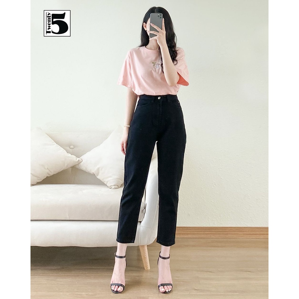 Quần jeans baggy nữ lưng cao tôn dáng trẻ trung năng động Twentyfive 3754M