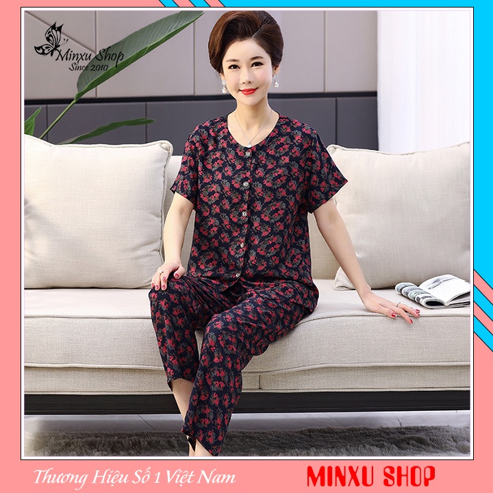 Bộ Mặc Nhà Trung Niên Quần Dài - Sang Trọng, Lịch Sự - Chất Vải Lanh Mềm, Mát Tặng Bà Tặng Mẹ GG