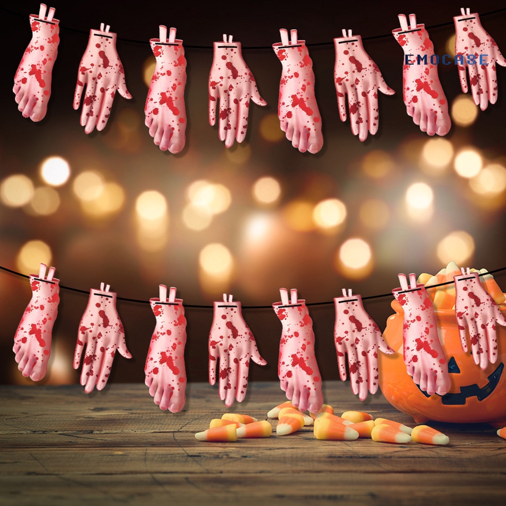 1 Set Cờ Treo Bằng Giấy Gọn Nhẹ Dễ Lắp Đặt Trang Trí Halloween