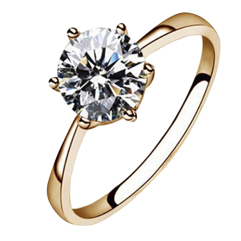 Nhẫn Đính Hôn Cô Dâu Dát Đá Zircon Trong Suốt