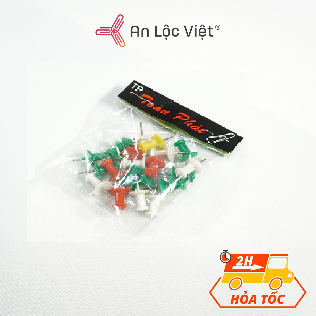 Set 2 bịch Đinh ghim bảng nhung nhiều màu